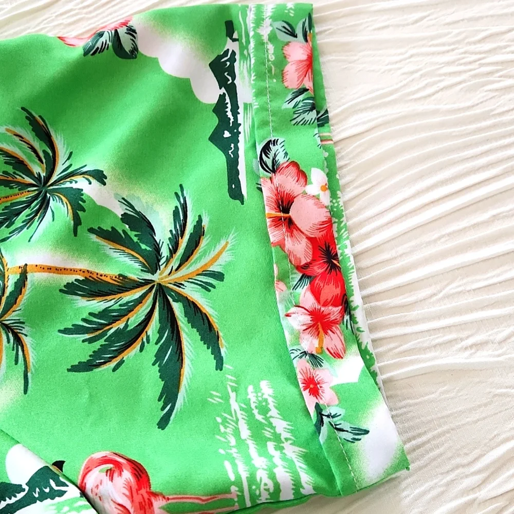 Tropical Green Flamingo Shirt - Picture 5 of 6